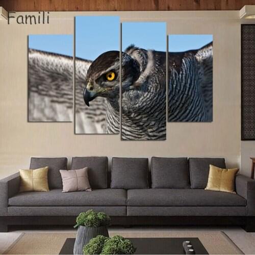 4 Piece Animal Canvas Painting Birds and Flowers Wall Sticker Pictures All Art Decoration Picture No Frame for Living Room