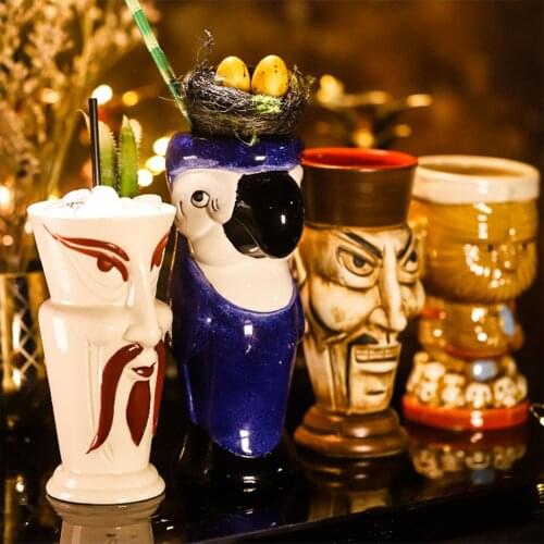 501ML Water CupS Small Totem Patterns Wine Glass Cocktail Cup Water Bottle for Women Men