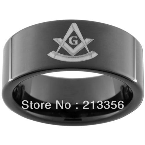 10PCS/LOT FREE SHIPPING!USA WHOLESALES CHEAP PRICE 8MM WOMEN&MENS HIS/HER BLACK PIPE PASTMASTER MASONIC FREEMASON TUNGSTEN RINGS