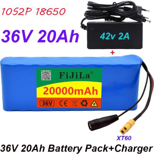 36V 20Ah 10S2P 18650 Rechargeable battery pack 20000mAh,modified Bicycles,electric vehicle 42V Protection PCB +42V Charger