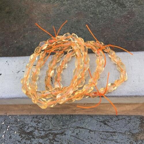 Citrine baroque faceted 6-8*10-12mm bracelet 7.5inch FPPJ wholesale beads nature A gemstone