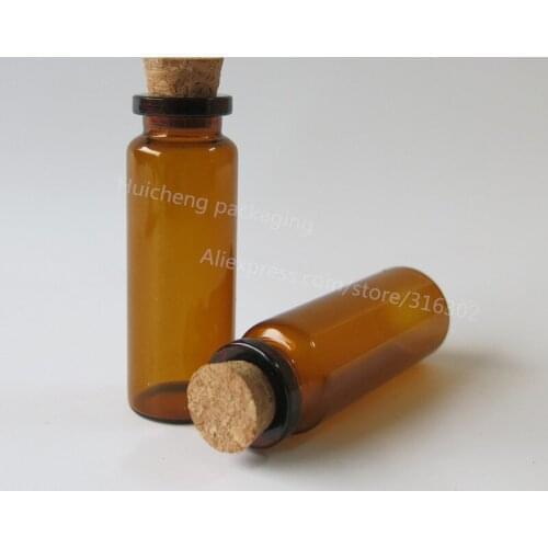 50 x 15ml Amber Glass Vials with Cork Empty Brown Tiny Glass Jars Mini Glass Bottles Vials Jars Containers