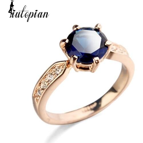 Italina Rigant 3 Color Zirconia Ring For Women Anel Aneis Rose Color Top Quality Party Jewelry CZ 1#RG96450