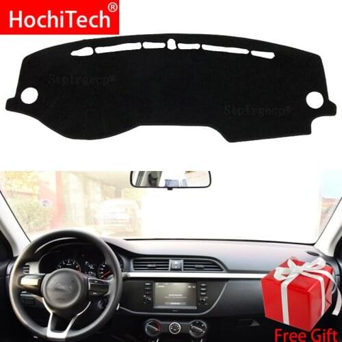 Car Dashboard Avoid Light Pad Instrument Platform Desk Cover Mats Carpets for KIA RIO 4 K2 2017 2018 2019 Russian Versions