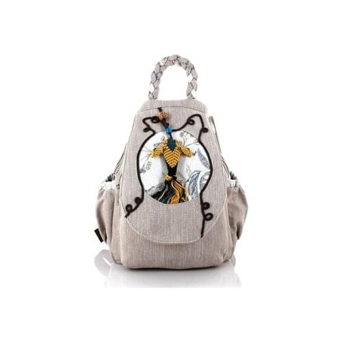 Nice national prints women zipper&hasp backpacks!Hot bohemian string appliques lady casual backrack Top-sale canvas backruck