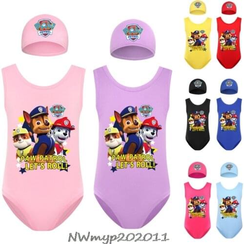 PAW PATROL Girls Swimsuits Sleeveless Bathing Suit Girl Swimsuit Printed Quick Dry Swimwear Bathing Suits купальник для девочки