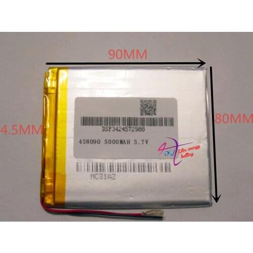 Best battery brand Size 458090 3.7V 5000mah Lithium polymer Battery with Protection Board For 7 inch Tablet PC