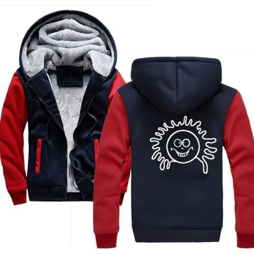Radiate sun radiate kawaii sunshine happiness cute Fleece Warm Winter Mens Thicken Hoodies Harajuku Streetwear Jacket Coat