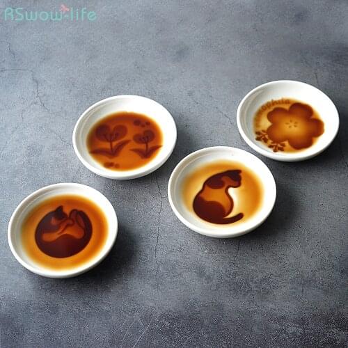 Japanese Style High Temperature Unglazed Coloured Ceramic Sauce Dish Vinegar Dish Small Dish Seasoning Jar Kitchenware Supplies