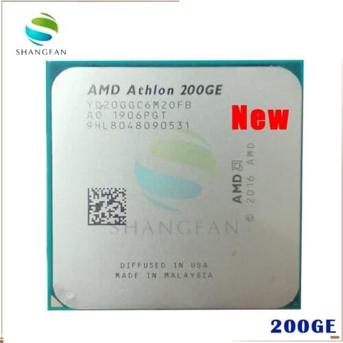 New AMD Athlon 200GE X2 200GE 3.2 GHz Dual-Core Quad-Thread CPU Processor YD200GC6M2OFB Socket AM4 NO FAN