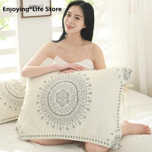A Pair of New Cotton Gauze Pillow Towels Japanese Cotton Four-layer Male and Female Bedroom Home Pillow Towels