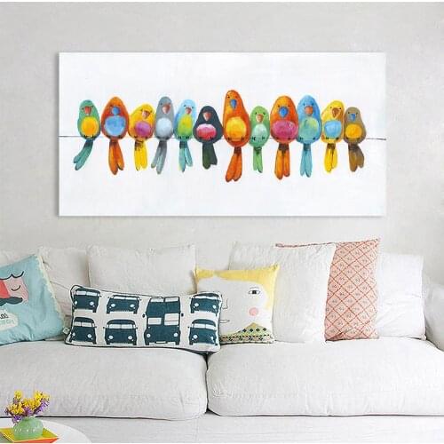 Birds on Wire Poster Painting Printed Animals Art Canvas Posters And Prints Pictures Wall Decor Cuadros For Home Living Room