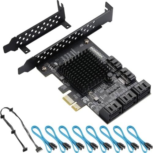 PCIe SATA Card 8 Ports 6 Gbps SATA 3.0 PCIe To SATA Controller Expansion Card SATA 3.0 Non-Raid with Pci-e Lpt Pcie Riser Card