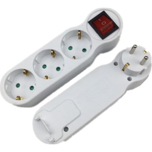 Drop Ship&Wholesale 16A European Type Conversion Plug 1 TO 3 Way EU Standard Power Adapter Socket Mar28