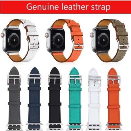 Hot sale strap For Apple watch band leather 44mm 40mm 38 42 For iWatch Genuine Leather belt series 6 se 5 4
