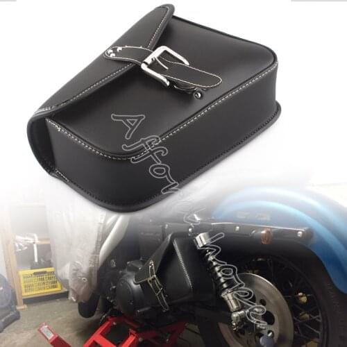 For Harley Sportster XL 883 1pc PU Leather Saddle Bags Motorcycle Luggage Left side Saddle Bags Black Rider Motorbike Panniers