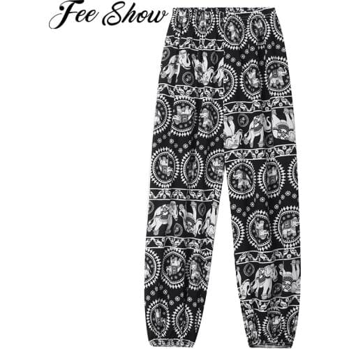 Kids Girls Boys Unisex Cotton Casual Pants Elastic Waistband Boho Pattern Print Ethnic Pattern Breathable Bloomers Pants Bottoms