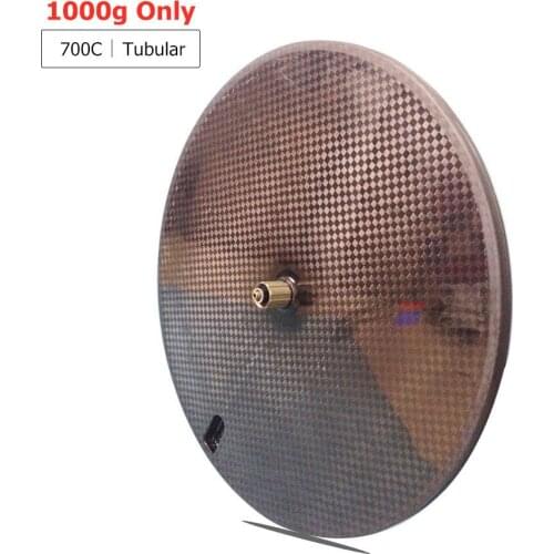 Ultralight 1000g 700C Carbon Disc Wheel 23mm wide tubular rear road disc wheel 12K glossy track 17T wheels chinese disc wheel