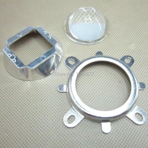 44mm LED Glass Lens 60 Degree 120 Degree + 50mm Reflector Collimator + Fixed Bracket For 20W 30W 50W 100W COB High Power Chip