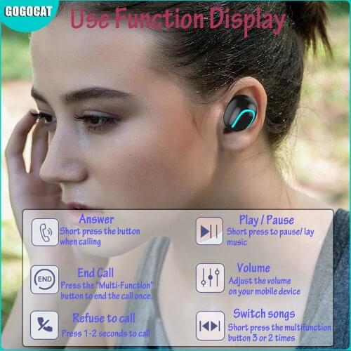 TWS Bluetooth Earphone Touch Control Wireless Headphone Bass Headset for Xiaomi for iPhone for Samsung for iPad Phone Power Bank