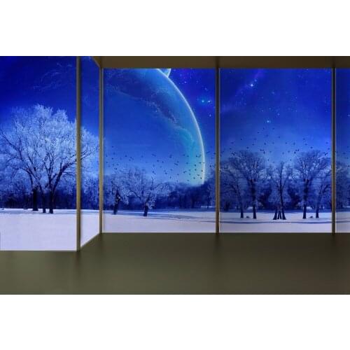 VinylBDS Natural Scenery Backdrop Blue Sky Birds Tree Photo Studio Background For Children Photography