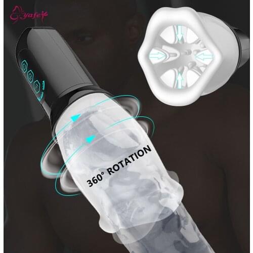 360° Rotating Vibrator Automatic Male Masturbator for Men Cup 3D Tongue Oral Blowjob Pussy Cups Penis Massager Sex toy for adult