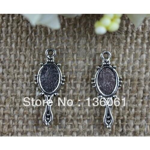 Vintage Silvers Small Mirror Charms Pendants For Jewelry Making Findings Bracelets Handmade Accessories DIY Gifts 15PCS Z2453