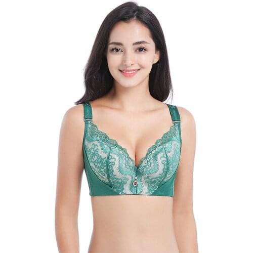 Pretty mm bra with PP dot palm lines 50D Gather push up Womens lace plus size underwear 115D
