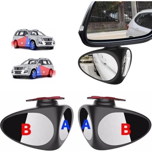 1 pair Car Blind Spot Wide Angle Mirror 360 Rotation Adjustable Convex Rear Mirror Front Wheel Car Mirror Safety Accessories