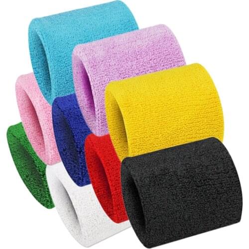 1pc Cotton Wristband Sport Sweatband Hand Band Sweat Wrist Protector Wristband Running Basketball Volleyball Tennis Wrist Brace
