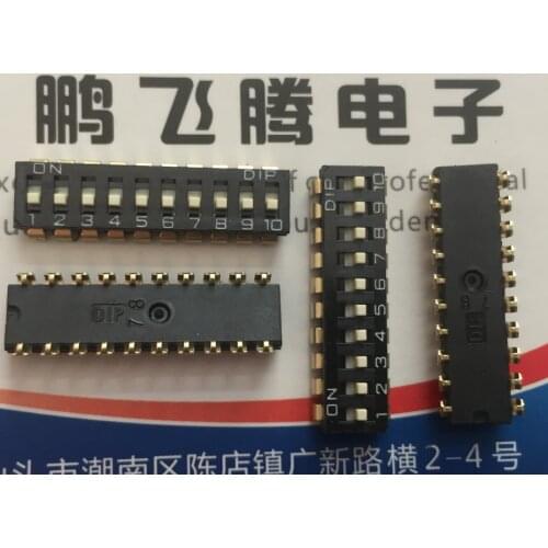 1PCS Taiwan Yuanda DIP DM-10-V-T/R SMD package foot internally posted dial code switch 10-bit key type coding switch 2.54 pitch