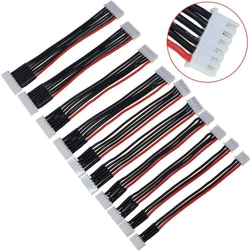 10PCS Lipo Battery Balance Charger Cable 11CM 2S 3S 4S 5S 6S 22AWG Cable Soft Silicon Wire Plug For IMAX B3 B6