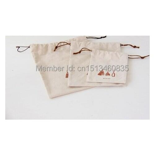 100pcs/lot free shipping cotton jewelry pouch cotton gift pouch cotton drawstring pouch bag custom logo gift bag headset bag