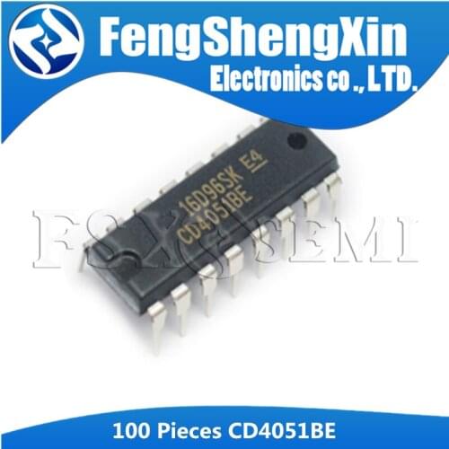 100pcs/lot CD4051BE DIP-16 CD4051 CMOS Analog Multiplexers IC