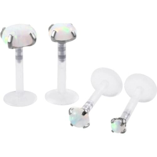 2020 Fashion 1/3Pcs Labret Lip Stud PTFE UV 3 Size Rod +1 Head Piercing Lip Studs for Man Women Jewelry Piercing Ornament