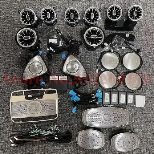 64 colors Full Set Car Outlet Ambient Light Turbine Air Vent Rotating Tweeter LED Light For Mercedes benz E class W213 2016-2021