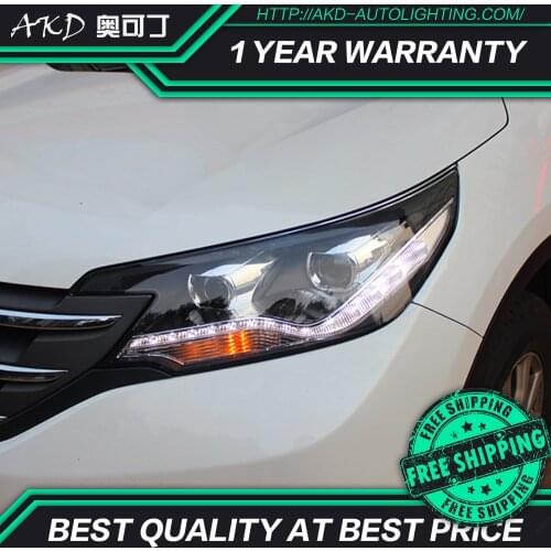 AKD tuning cars Headlight For Honda CRV CR-V Headlights LED DRL Running lights Bi-Xenon Beam Fog lights angel eyes Auto levels