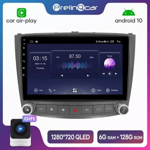 Prelingcar Android 10.0 4G Lte Car multimedia navigation GPS player For LEXUS IS250 IPS screen Radio