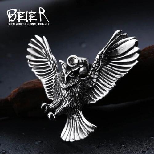 Beier 316L Stainless Steel pendant necklace owl pendant animal jewelry LLBP8-189P