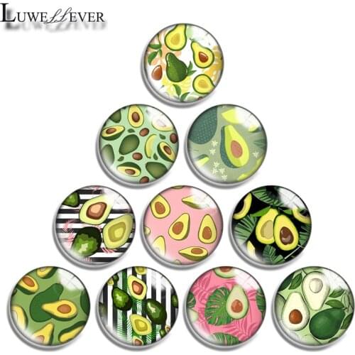 12mm 14mm 16mm 20mm 25mm 30mm 643 Fruit Pattern Mix Round Glass Cabochon Jewelry Finding 18mm Snap Button Charm Bracelet