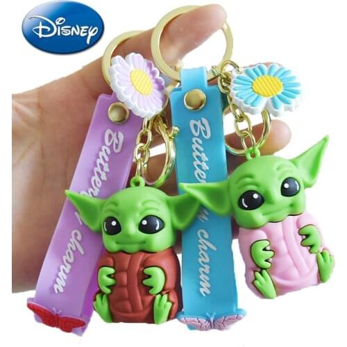 Star W The Mandalorian Baby Yoda Keychain Figure Cartoon Bag Car Anime Keyrings Small Ornaments Key Chain Kawaii Gift for Kids