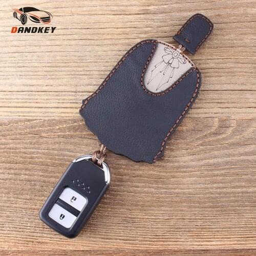 DANDKEY Key Case Cover For VW For Toyota For Citroen For Peugeot Cute Clothes Car Bag To Female Genuine Leather Keychain