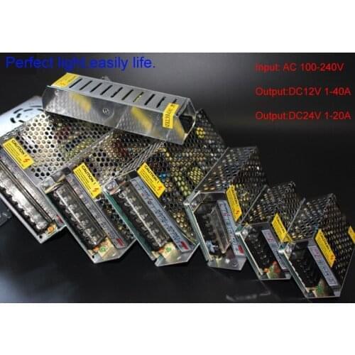 DC5V/12V/24V 1A 2A 3A 5A 8A 10A 15A 20A 30A 40A Switch Power Supply Adapter Transformer input 100V -240V DC Output for LED strip