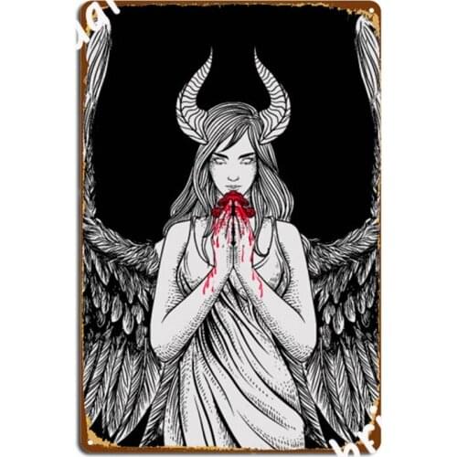 Demonized Angel Metal Signs Plaques Club Party Cinema Custom Tin sign Posters