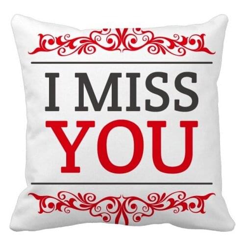 Valentines Day I Miss You Throw Pillow Square Cover