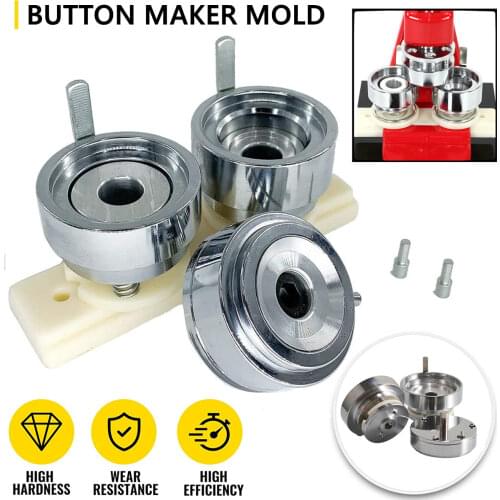 Badge Pin Button Maker Mold 25-56MM, DIY Badge Punching Die Round Button Mold for Badge Punch Press Button Making Machine Moulds