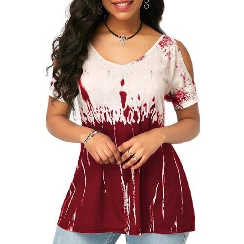 Sexy Off Shoulder t shirts women Tops Summer Printed t shirt Casual Short Sleeve Loose tee tops for female ropa de mujer YS9896