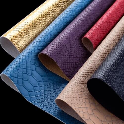Artificial PVC Embossed Brazil Snake Leather Fabric Wear Resistant 0.8 mm Thickness For Sofa Upholstery