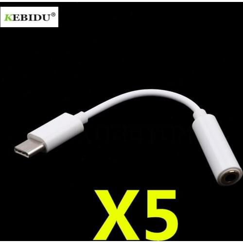 Kebidu Type-C to 3.5mm Earphone cable Adapter usb 3.1 Type C USB-C male to 3.5 AUX audio female Jack For Letv LeEco Le2 Max2 Le