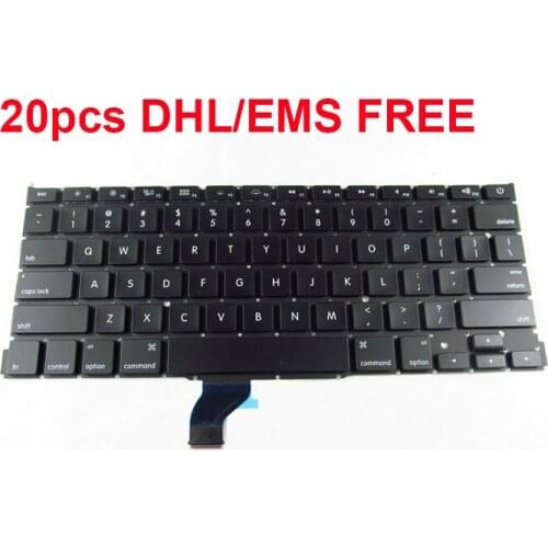 20pcs With FREE DHL/EMS Shipping For Macbook Pro 13" a1502 Keyboard US English Compaitble with Year 2013-2015